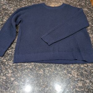Navy Blue Waffle Knit Sweater